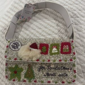 T.J.Maxx Sparkling Christmas Beaded Shoulder Bag